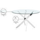  Color_Chrome -- Xander 48" Chrome Glass Top And Iron Base Round Dining Table IMAGE 5