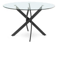  Color_Matte Black -- Xander 48" Black Glass Top And Iron Base Round Dining Table IMAGE 1