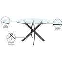  Color_Matte Black -- Xander 48" Black Glass Top And Iron Base Round Dining Table IMAGE 5
