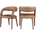  Color_Brown -- Sylvester Brown Vegan Leather Upholstered Dining Chair IMAGE 1