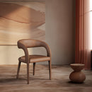  Color_Brown -- Sylvester Brown Vegan Leather Upholstered Dining Chair IMAGE 2