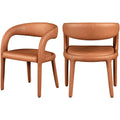  Color_Cognac -- Sylvester Cognac Vegan Leather Upholstered Dining Chair IMAGE 1