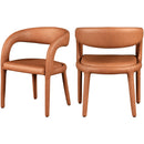  Color_Cognac -- Sylvester Cognac Vegan Leather Upholstered Dining Chair IMAGE 1
