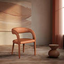  Color_Cognac -- Sylvester Cognac Vegan Leather Upholstered Dining Chair IMAGE 2