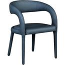  Color_Navy -- Sylvester Navy Vegan Leather Upholstered Dining Chair IMAGE 4
