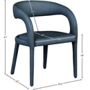  Color_Navy -- Sylvester Navy Vegan Leather Upholstered Dining Chair IMAGE 9