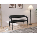  Color_Black -- Meridian Sylvester Vegan Leather Upholstered Bench IMAGE 2