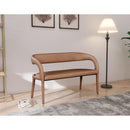 Color_Brown -- Sylvester Brown Vegan Leather Upholstered Bench IMAGE 2