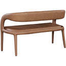  Color_Brown -- Sylvester Brown Vegan Leather Upholstered Bench IMAGE 4