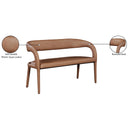 Color_Brown -- Sylvester Brown Vegan Leather Upholstered Bench IMAGE 9