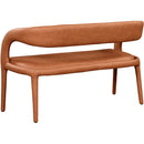  Color_Cognac -- Sylvester Cognac Vegan Leather Upholstered Bench IMAGE 4