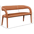  Color_Cognac -- Sylvester Cognac Vegan Leather Upholstered Bench IMAGE 8
