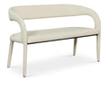  Color_Cream -- Sylvester Cream Vegan Leather Upholstered Bench IMAGE 1