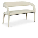  Color_Cream -- Sylvester Cream Vegan Leather Upholstered Bench IMAGE 1