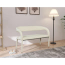  Color_Cream -- Sylvester Cream Vegan Leather Upholstered Bench IMAGE 2