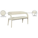  Color_Cream -- Sylvester Cream Vegan Leather Upholstered Bench IMAGE 9