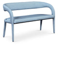  Color_Light Blue -- Sylvester Light Blue Vegan Leather Upholstered Bench IMAGE 1
