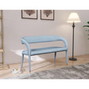  Color_Light Blue -- Sylvester Light Blue Vegan Leather Upholstered Bench IMAGE 2