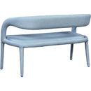  Color_Light Blue -- Sylvester Light Blue Vegan Leather Upholstered Bench IMAGE 4