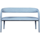  Color_Light Blue -- Sylvester Light Blue Vegan Leather Upholstered Bench IMAGE 5