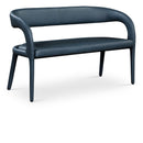  Color_Navy -- Sylvester Navy Vegan Leather Upholstered Bench IMAGE 1