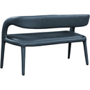  Color_Navy -- Sylvester Navy Vegan Leather Upholstered Bench IMAGE 4