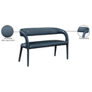  Color_Navy -- Sylvester Navy Vegan Leather Upholstered Bench IMAGE 9