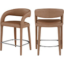  Color_Brown -- Sylvester Brown Vegan Leather Upholstered Counter Stool IMAGE 1