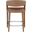  Color_Brown -- Sylvester Brown Vegan Leather Upholstered Counter Stool IMAGE 3