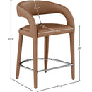 Color_Brown -- Sylvester Brown Vegan Leather Upholstered Counter Stool IMAGE 9