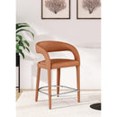  Color_Cognac -- Sylvester Cognac Vegan Leather Upholstered Counter Stool IMAGE 2