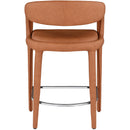  Color_Cognac -- Sylvester Cognac Vegan Leather Upholstered Counter Stool IMAGE 3
