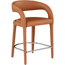  Color_Cognac -- Sylvester Cognac Vegan Leather Upholstered Counter Stool IMAGE 4