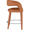  Color_Cognac -- Sylvester Cognac Vegan Leather Upholstered Counter Stool IMAGE 6