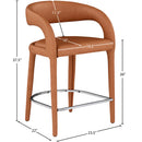  Color_Cognac -- Sylvester Cognac Vegan Leather Upholstered Counter Stool IMAGE 9