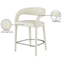  Color_Cream -- Sylvester Cream Vegan Leather Upholstered Counter Stool IMAGE 10