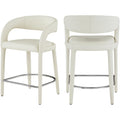  Color_Cream -- Sylvester Cream Vegan Leather Upholstered Counter Stool IMAGE 1