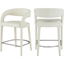  Color_Cream -- Sylvester Cream Vegan Leather Upholstered Counter Stool IMAGE 1