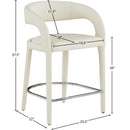  Color_Cream -- Sylvester Cream Vegan Leather Upholstered Counter Stool IMAGE 9
