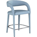  Color_Light Blue -- Sylvester Light Blue Vegan Leather Upholstered Counter Stool IMAGE 4
