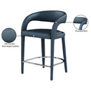  Color_Navy -- Sylvester Navy Vegan Leather Upholstered Counter Stool IMAGE 10