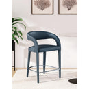  Color_Navy -- Sylvester Navy Vegan Leather Upholstered Counter Stool IMAGE 2