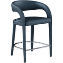  Color_Navy -- Sylvester Navy Vegan Leather Upholstered Counter Stool IMAGE 4