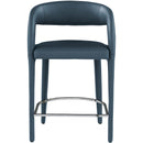 Color_Navy -- Sylvester Navy Vegan Leather Upholstered Counter Stool IMAGE 5