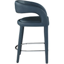  Color_Navy -- Sylvester Navy Vegan Leather Upholstered Counter Stool IMAGE 6