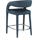  Color_Navy -- Sylvester Navy Vegan Leather Upholstered Counter Stool IMAGE 7