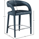  Color_Navy -- Sylvester Navy Vegan Leather Upholstered Counter Stool IMAGE 9