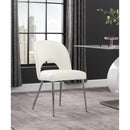  Color_Cream -- Logan Cream Vegan Leather Upholstered Dining Chair IMAGE 2
