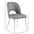  Color_Chrome/ Grey -- Logan Grey Vegan Leather Upholstered Dining Chair IMAGE 7