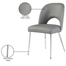  Color_Chrome/ Grey -- Logan Grey Vegan Leather Upholstered Dining Chair IMAGE 8